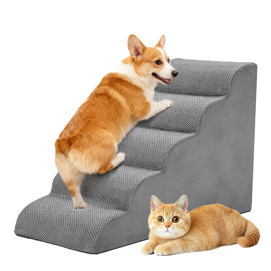 Premium Curved Dog Stairs High Density Foam Small Pet Steps