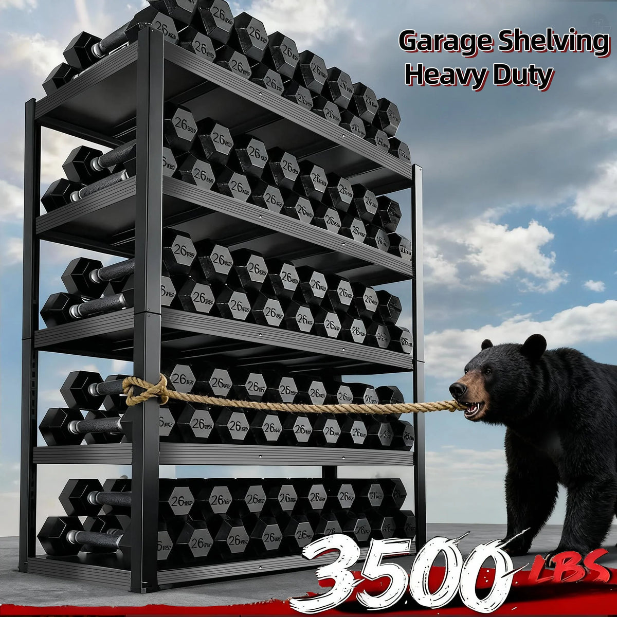 Heavy Duty Metal Storage Rack Adjustable Height Easy DIY Assembly