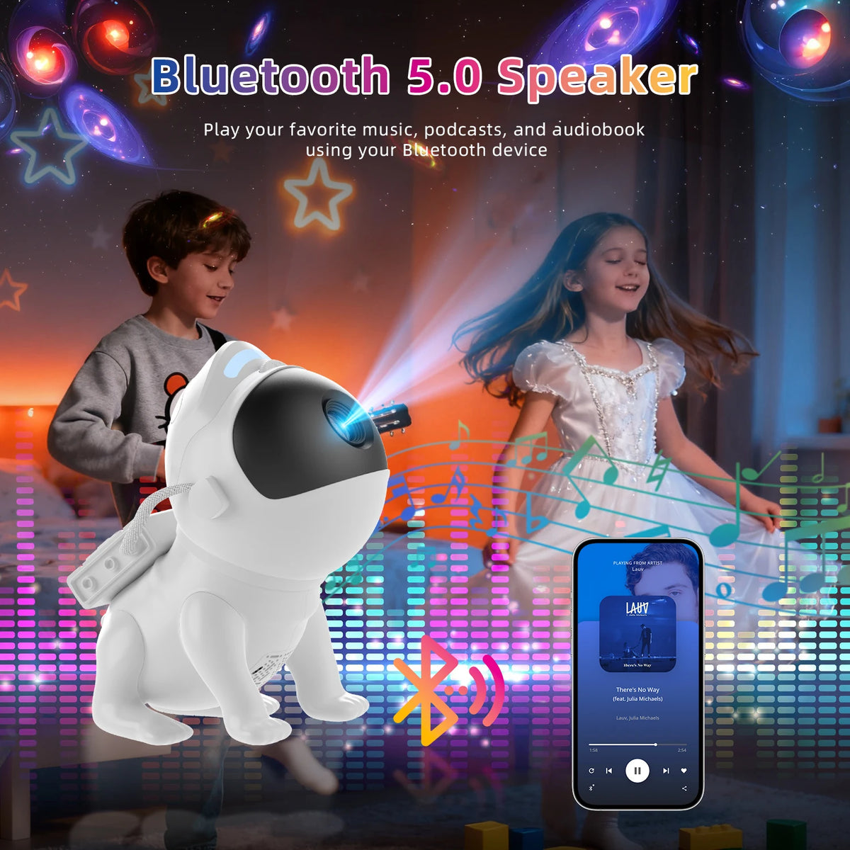 Ausyle Star Projector Space Dog Galaxy Night Light Bedroom Decor
