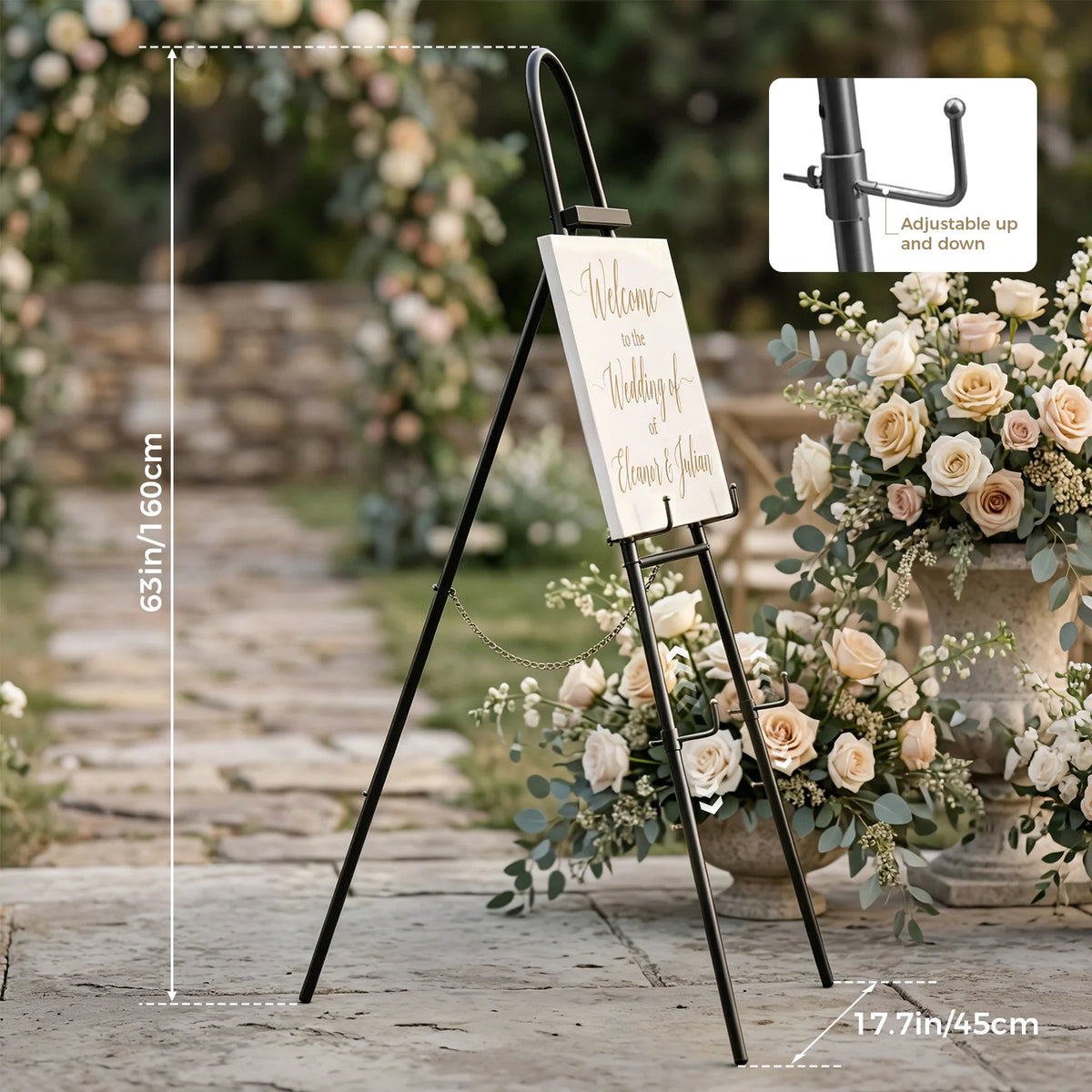 Adjustable Metal Easel Stand For Signs And Art Displays