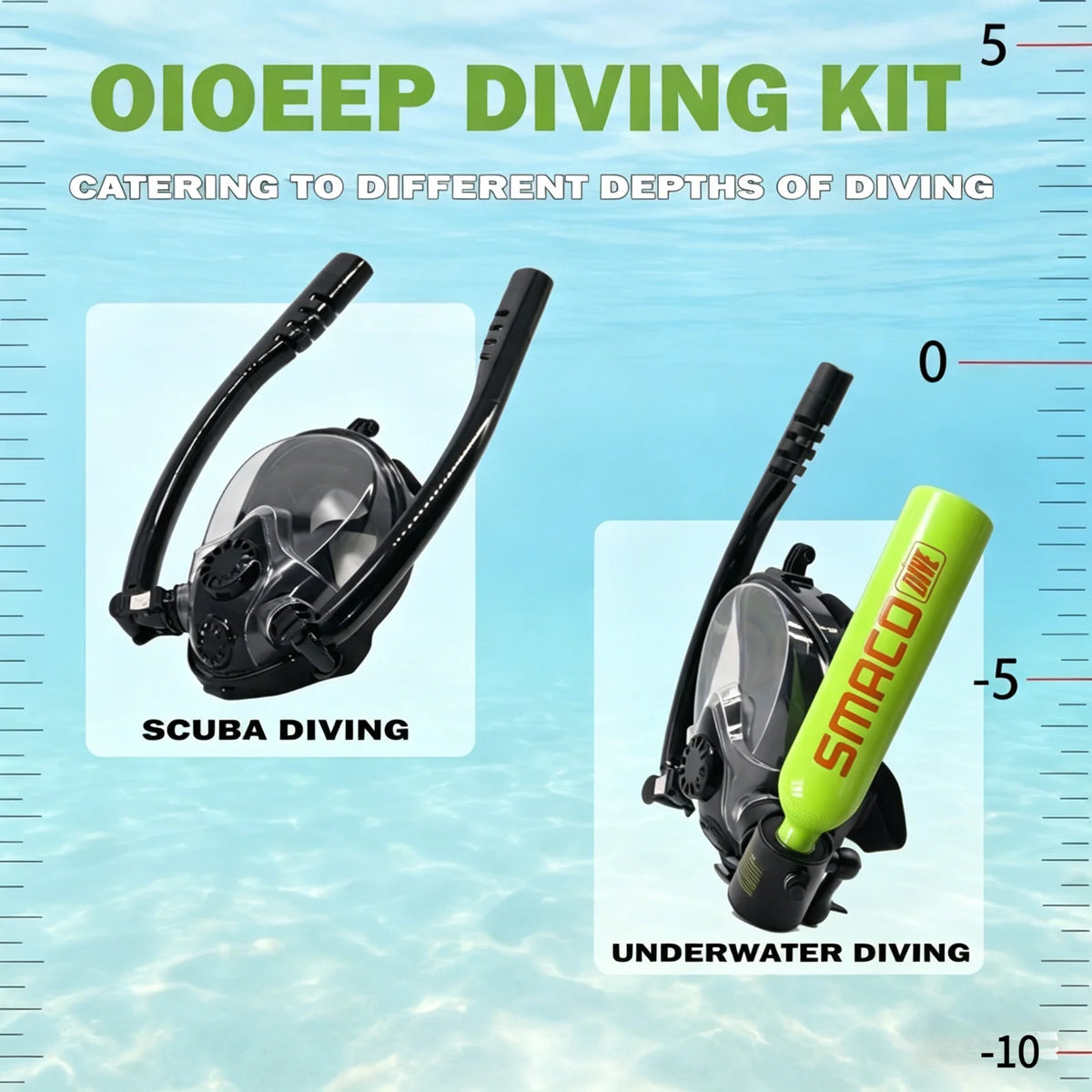 Smaco Compact Mini Scuba Tank With Snorkel Mask Set