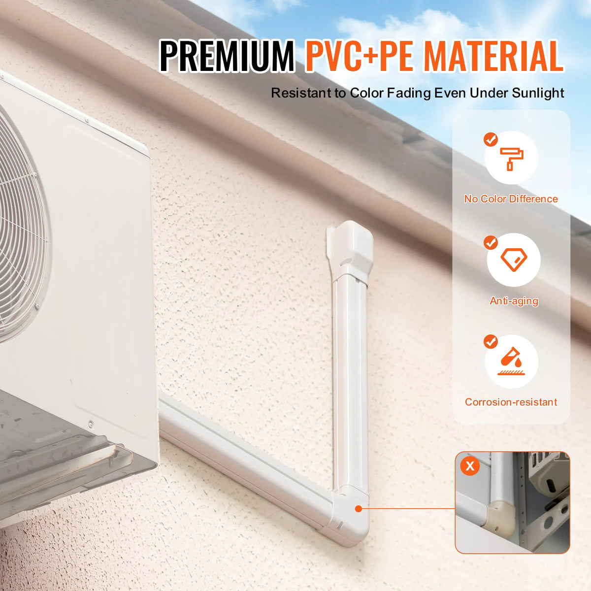 Vevor Decorative PVC Mini Split Line Cover For Air Conditioners