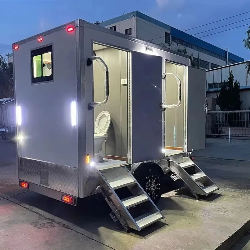Luxury Self Contained Portable Mobile Restroom Trailer With Cooling