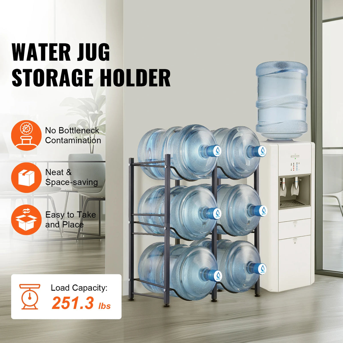 SucceBuy Durable Metal Water Bottle Holder Rack Home Office