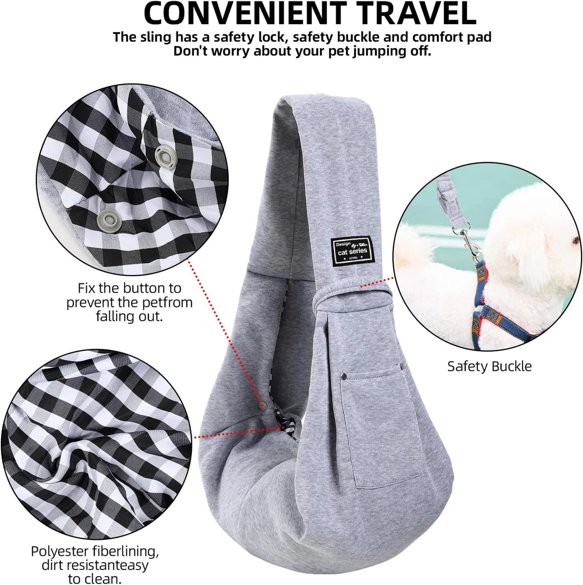 Handfree Dog Carrier Sling For Small Dogs And Cats Travel