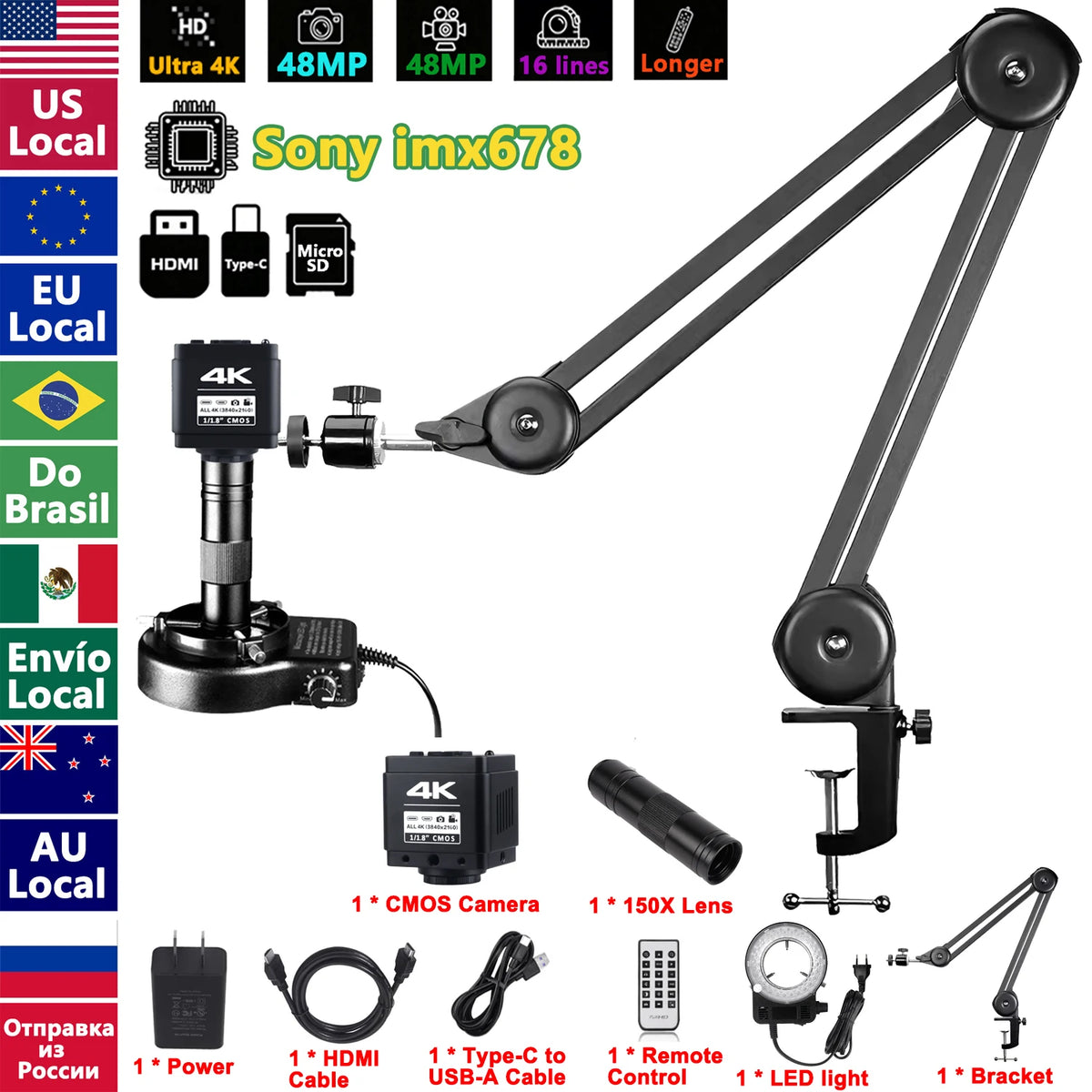 KuaiQu Pro 4K Digital Microscope 150X For PCB Repair