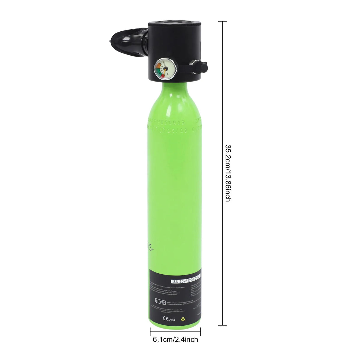 0.5L Mini Scuba Tank With Manual Pump And Strap For Diving