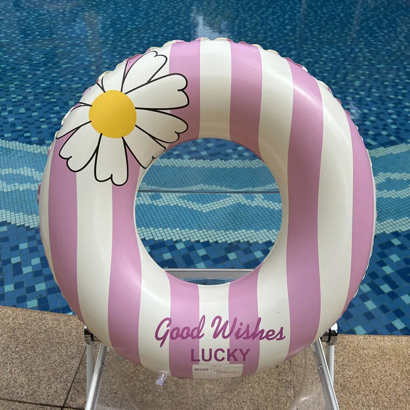 Rooxin Retro Stripe Inflatable Pool Float Swimming Tube