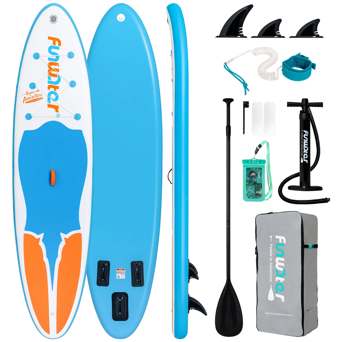 Funwater Inflatable Paddle Board Stand Up Surfboard With Accessories