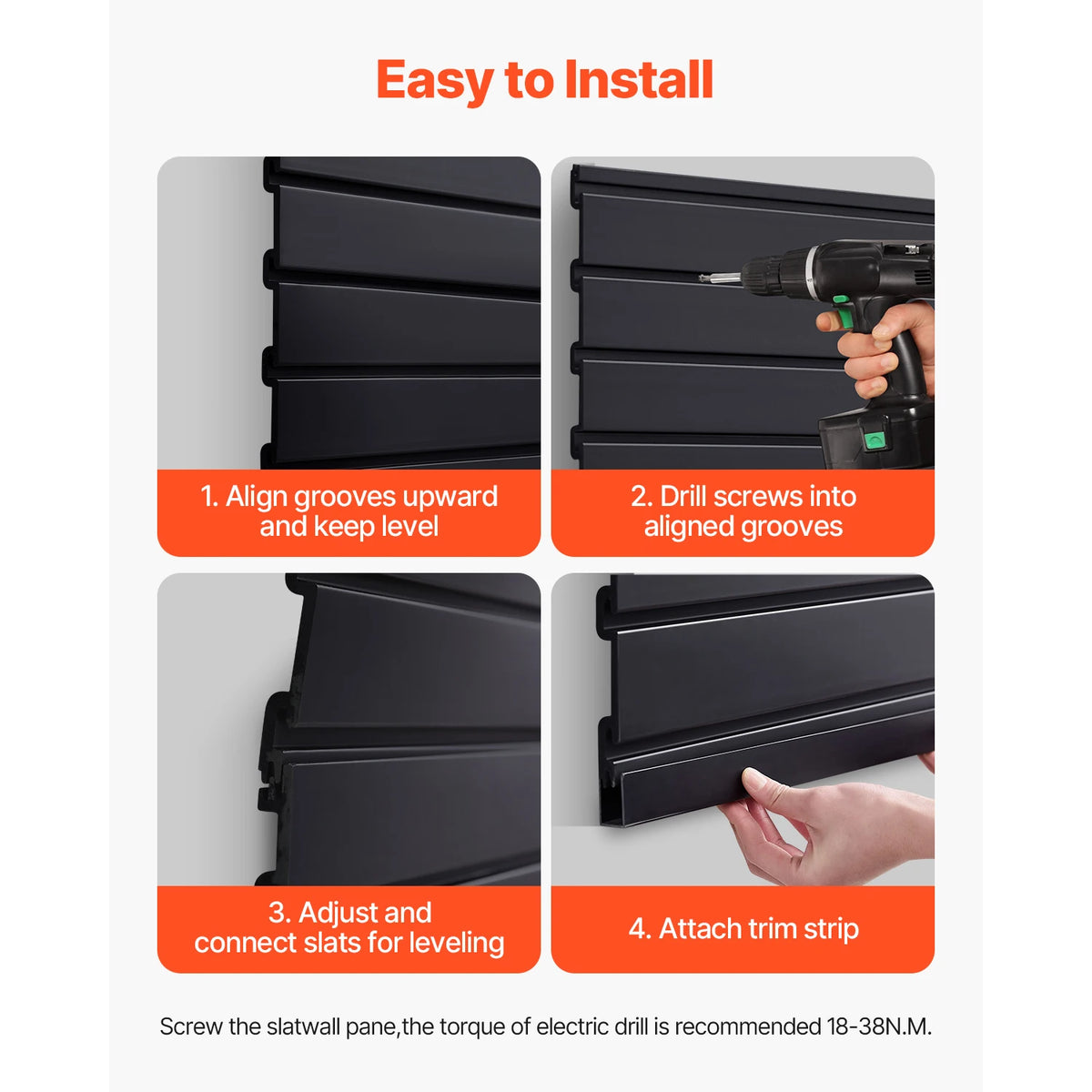 SucceBuy PVC Slat Wall Panels For Garage Storage Solutions