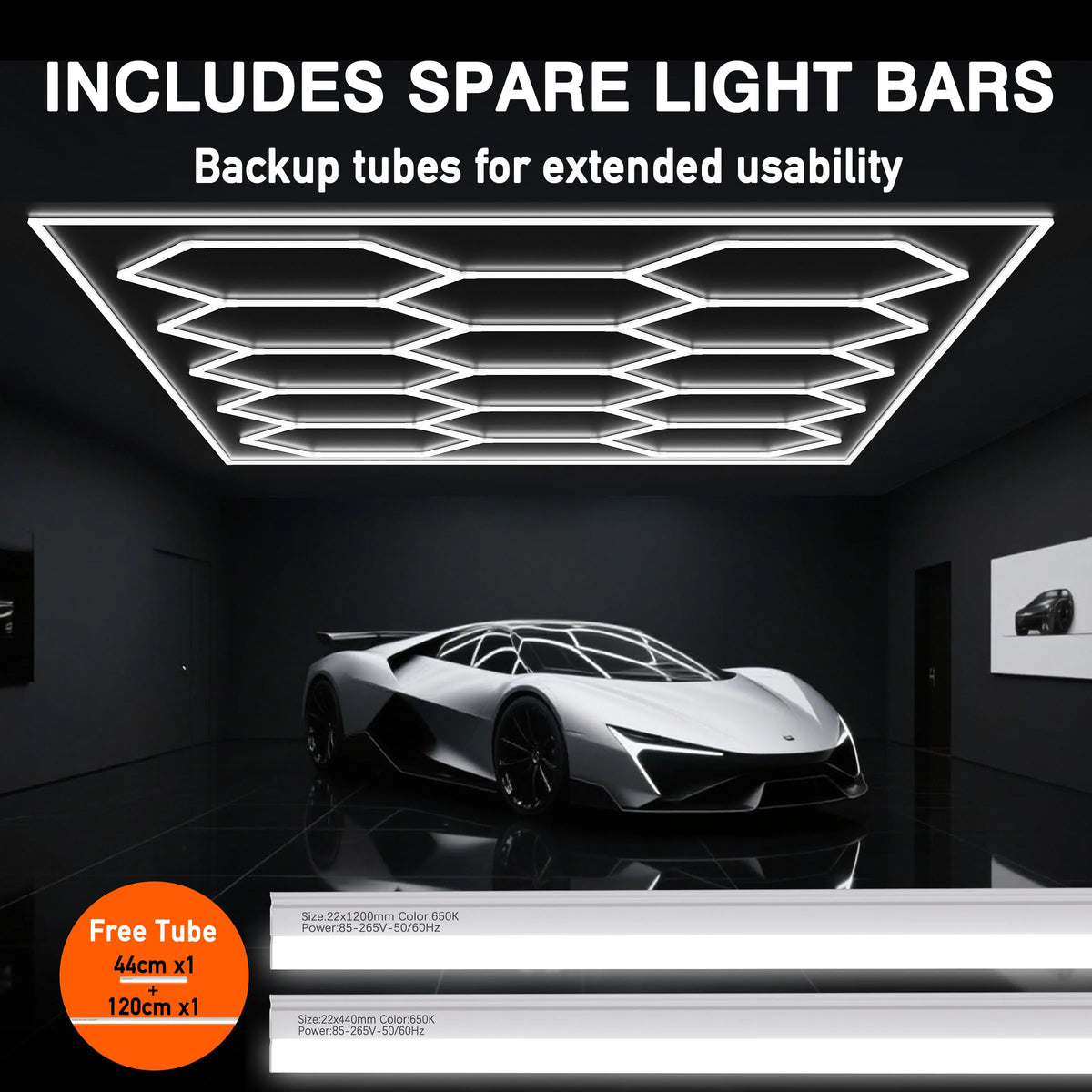 Hexagon Led Honeycomb Ceiling Light For Garage And Workshop Use