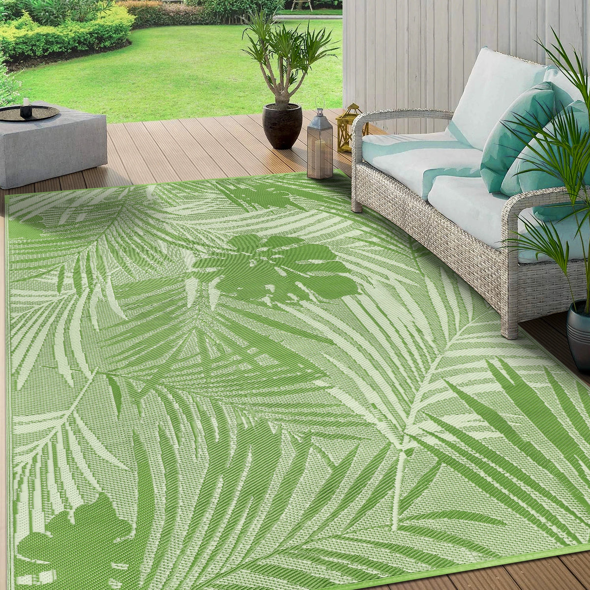 Waterproof Recycled Plastic Straw Outdoor Indoor Area Rug