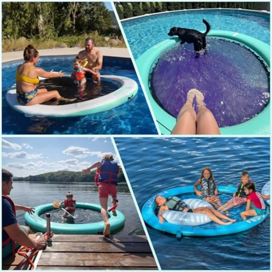 Premium Round Floating Ring With Cupholder For Lake Swimming