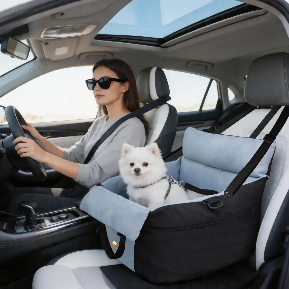 Bingopaw Washable Dog Car Seat With Safety Belt For Puppies