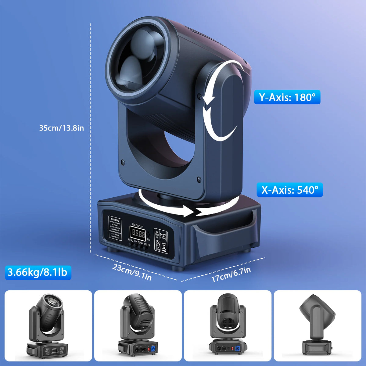 2PCS 150W RGB LED Moving Head Light Beam Effect Lighting DJ Disco Party Lights for Stage Concert Wedding Theater Live Show Club