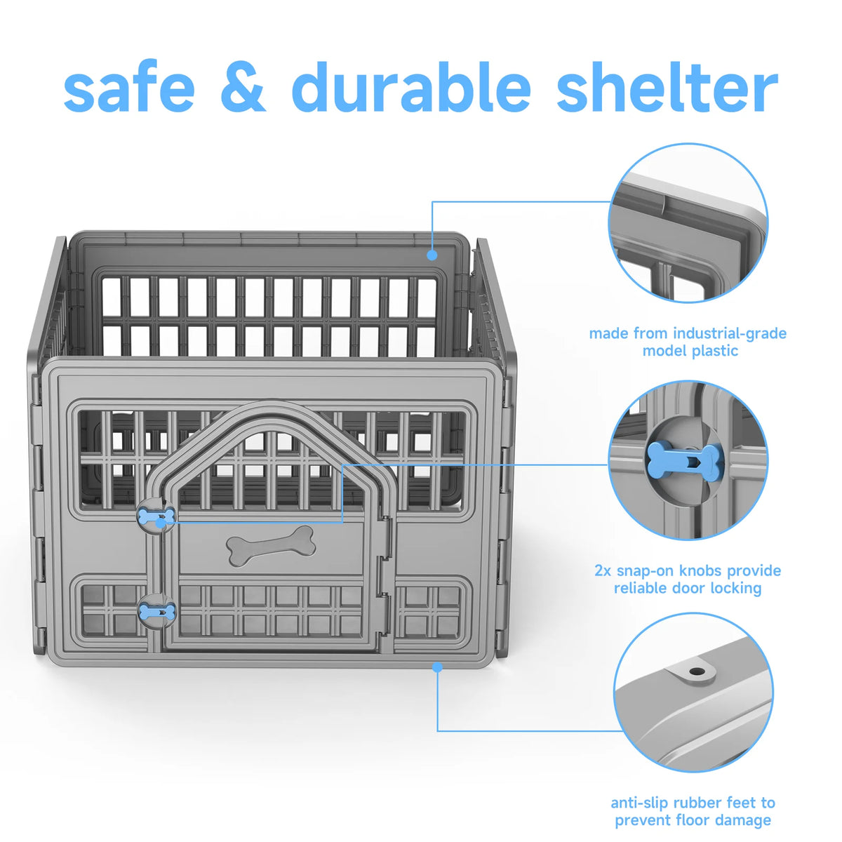 Foldable Four Panel Plastic Pet Playpen For Indoor Outdoor Dogs