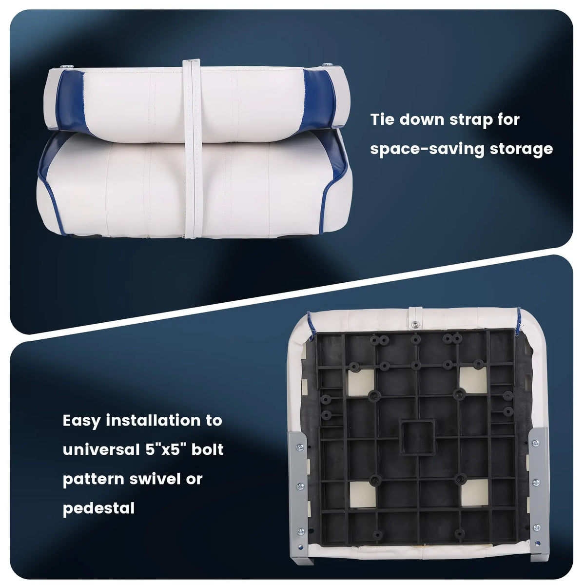 Fold Down Fishing Boat Seat With Thick Padding And Screws