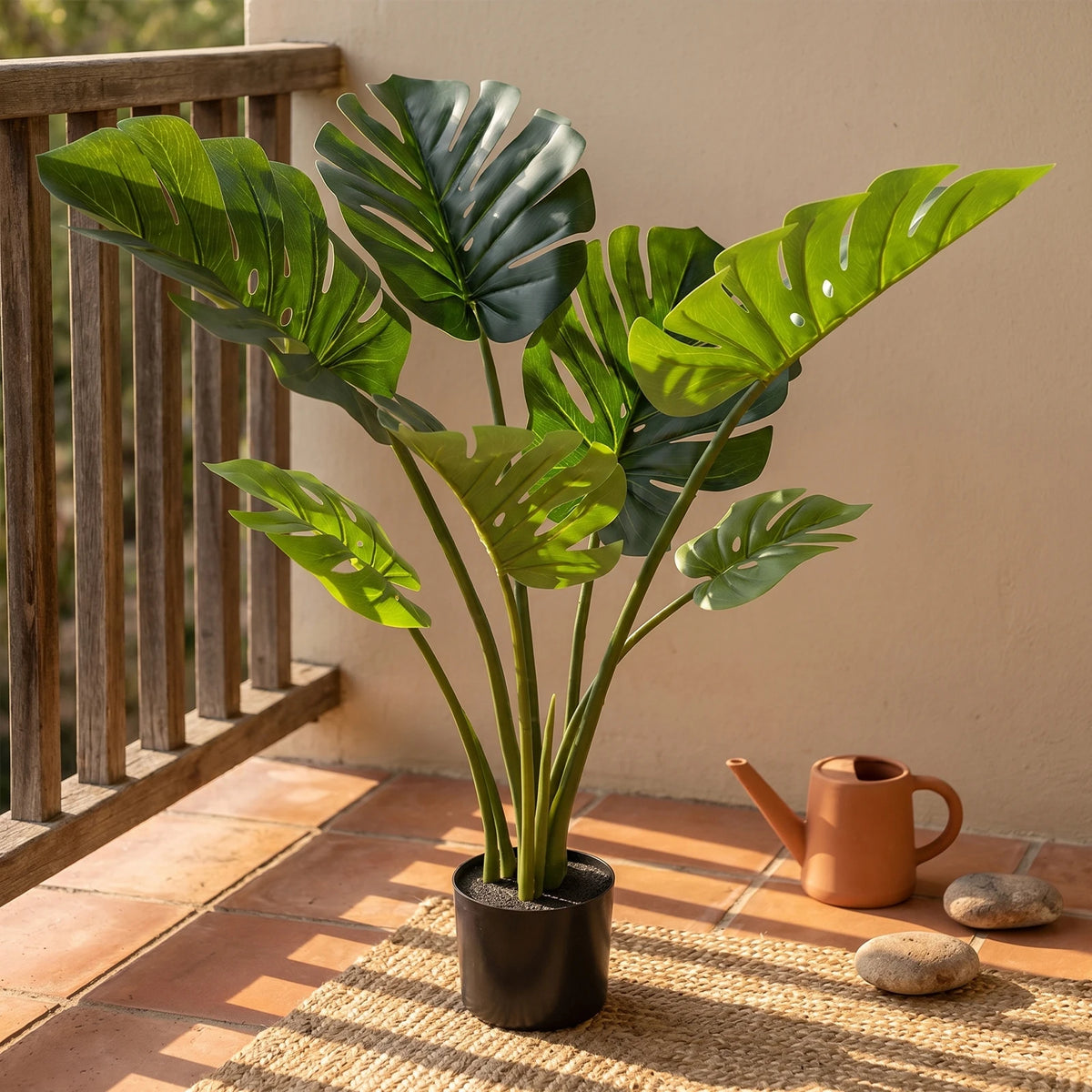 Artificial Monstera Deliciosa Faux Tropical Palm Tree for Home Decor