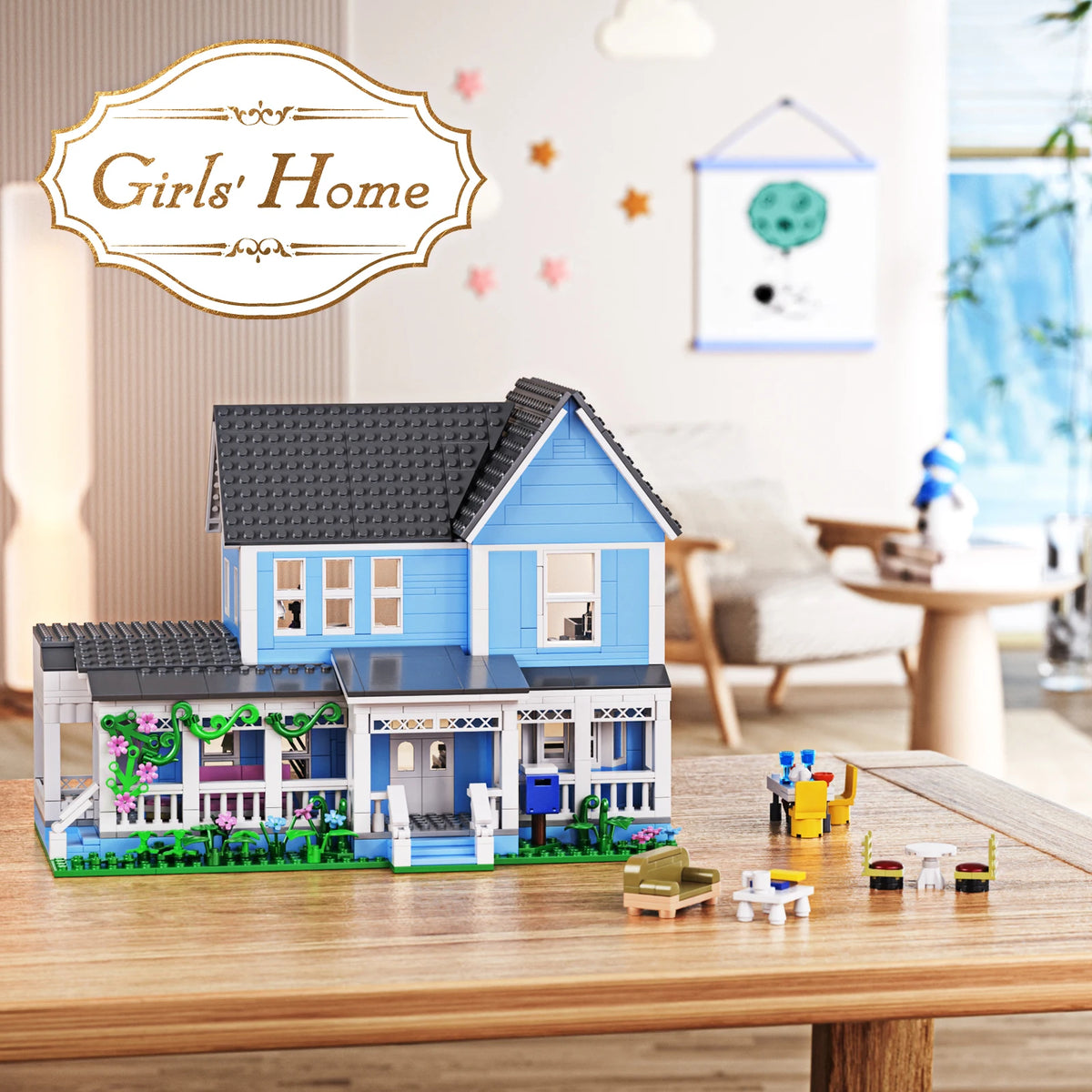 Modern Palace House Building Blocks Desktop Architecture Ornament