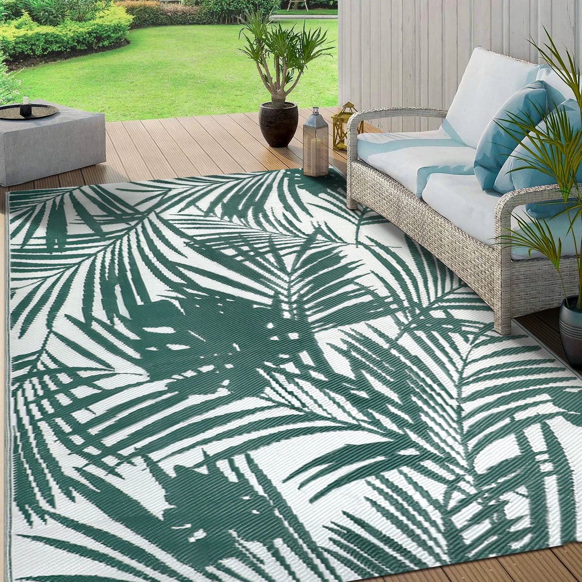 Waterproof Recycled Plastic Straw Outdoor Indoor Area Rug