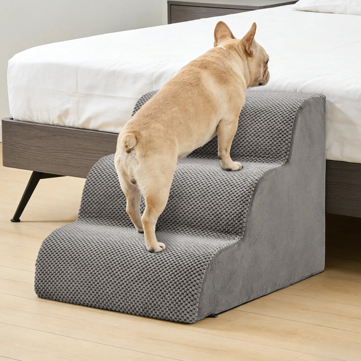Premium Curved Dog Stairs High Density Foam Small Pet Steps
