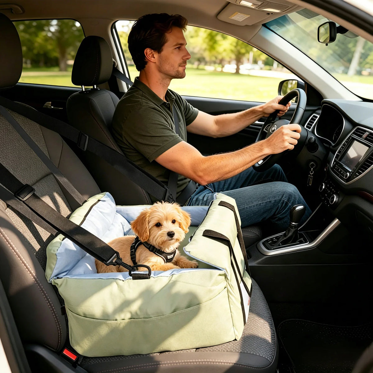 Bingopaw Washable Dog Car Seat With Safety Belt For Puppies