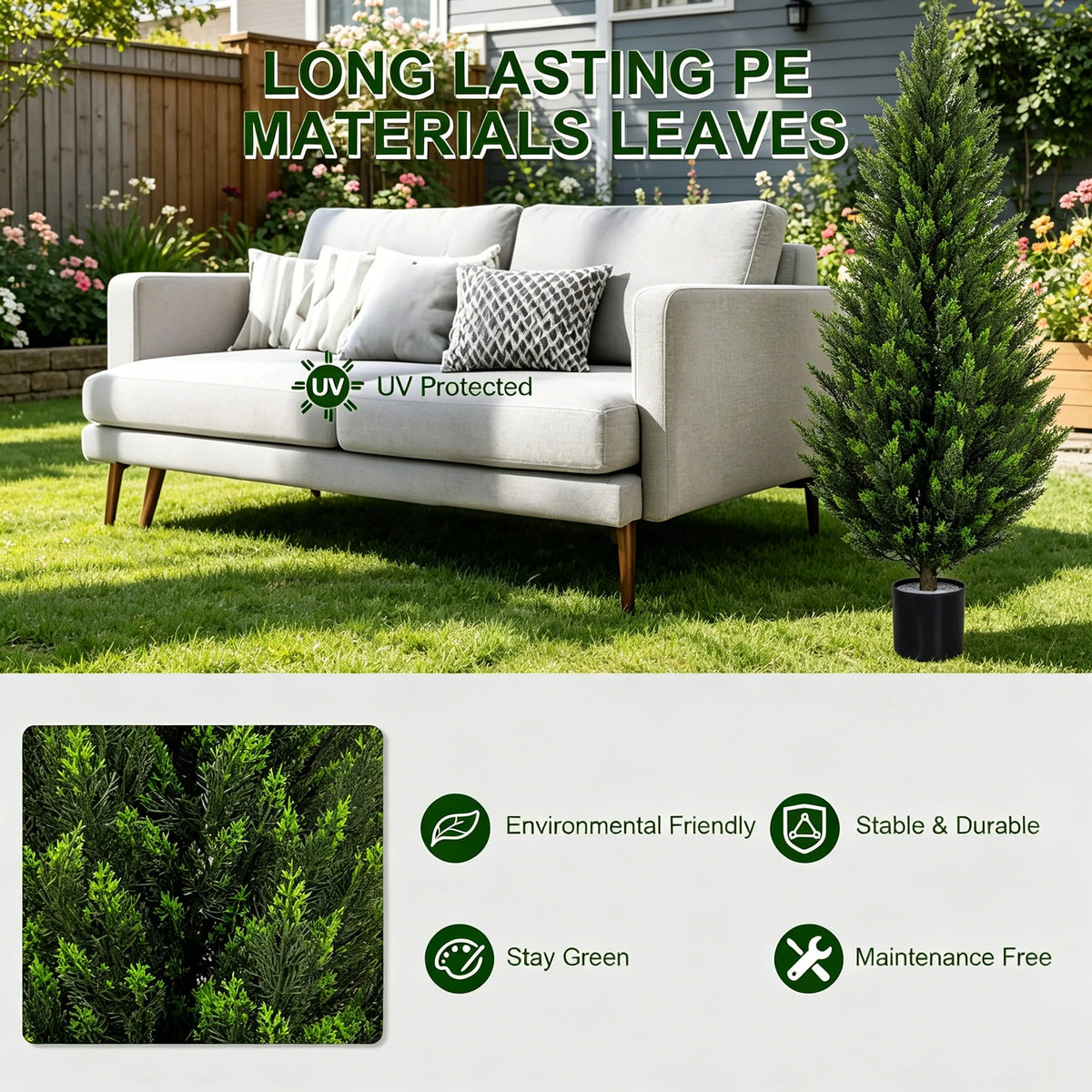 Olitree Artificial Cedar Topiary Tree Faux Evergreen Plant Decor