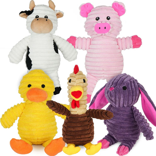 Ultimate 5 Pack Squeaky Plush Dog Toys For All Breeds