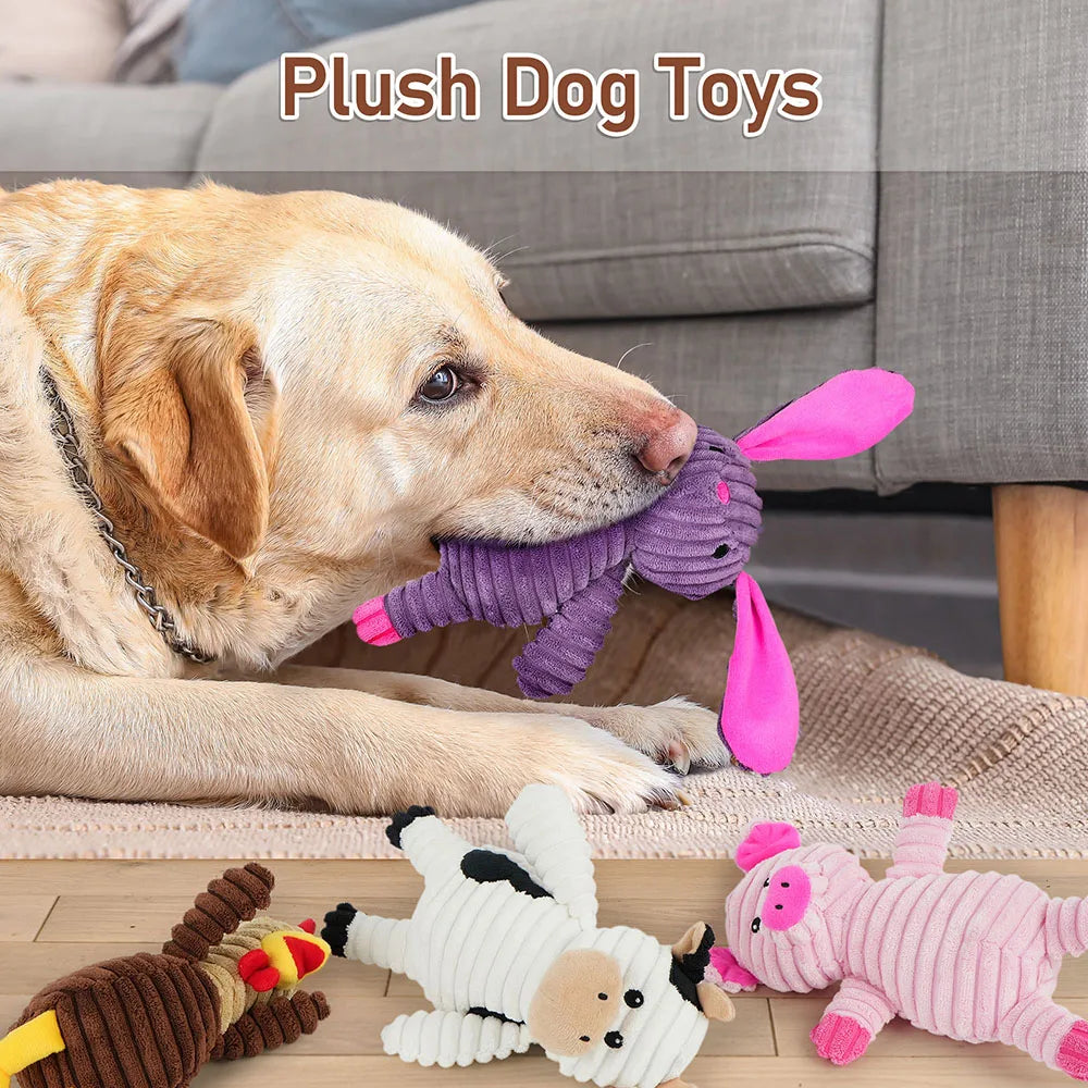 Ultimate 5 Pack Squeaky Plush Dog Toys For All Breeds