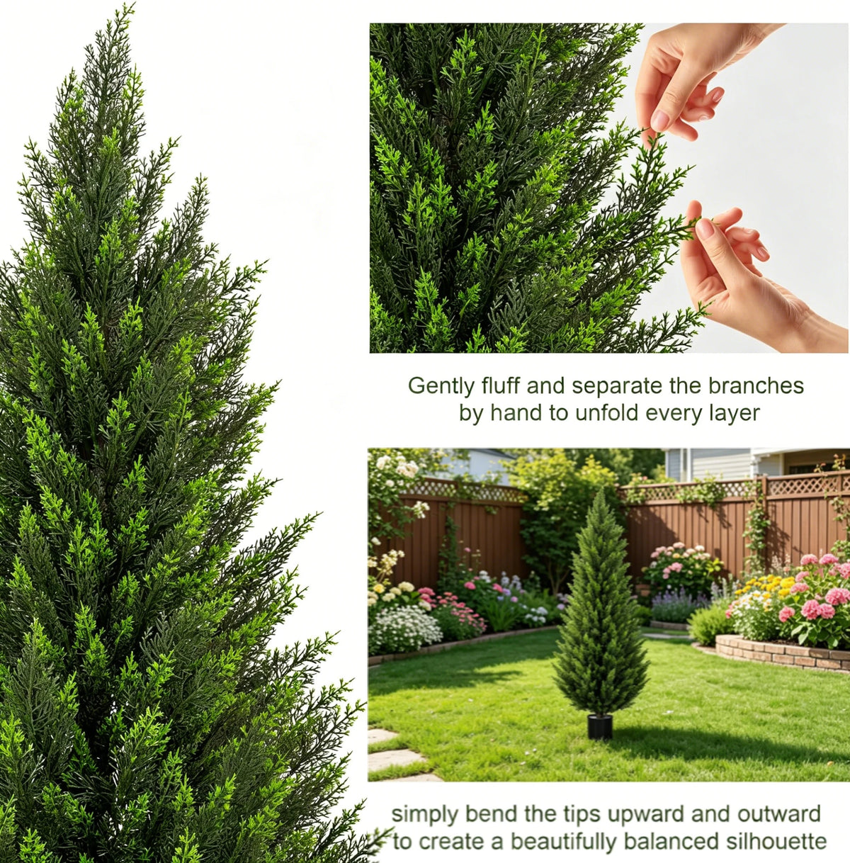Olitree Artificial Cedar Topiary Tree Faux Evergreen Plant Decor