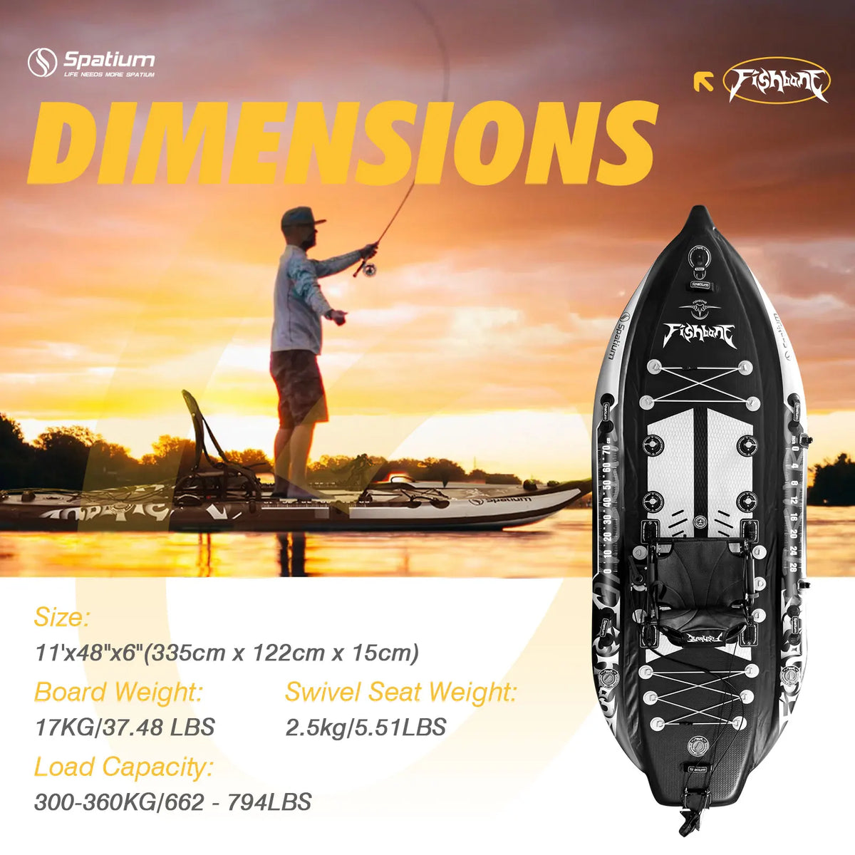 Spatium Inflatable Stand Up Paddle Board For Recreational Fishing