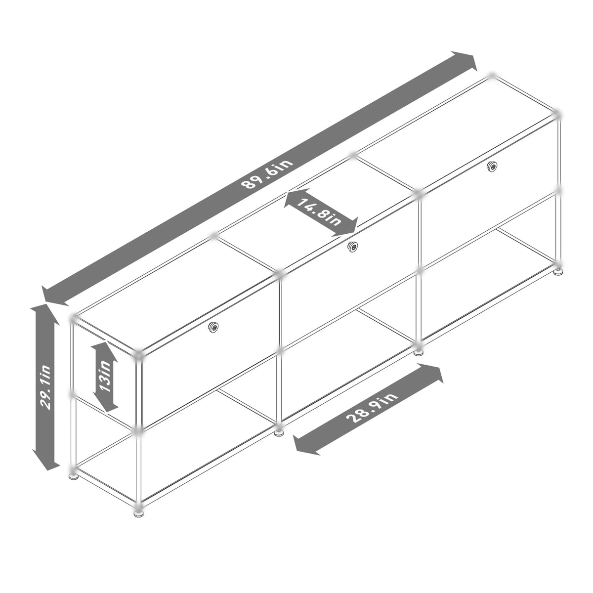 Modern Stainless Metal Storage Cabinet For Home Office Organization