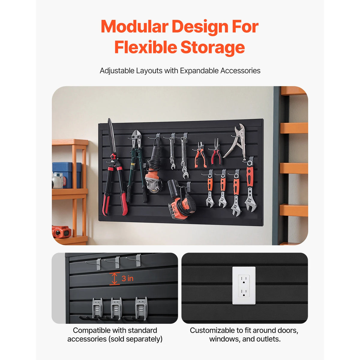 SucceBuy PVC Slat Wall Panels For Garage Storage Solutions