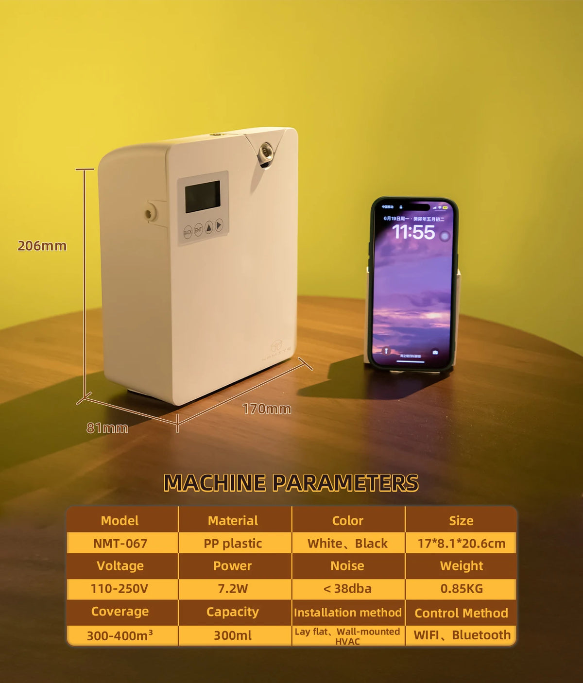 Namste Smart Aroma Diffuser Wifi Bluetooth Ultra Quiet For Home Use