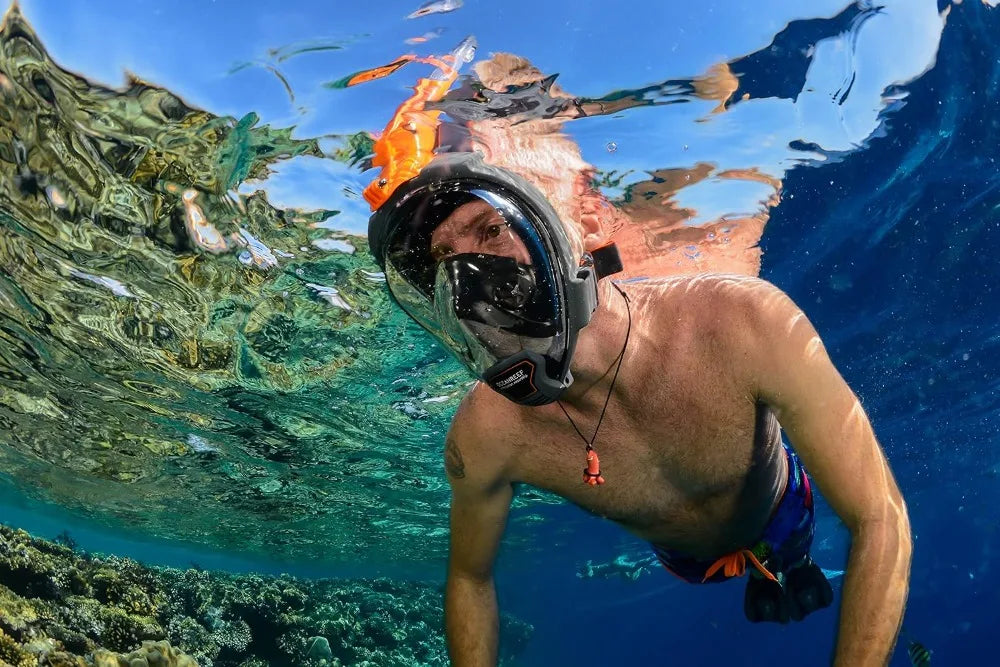 Full Face Snorkeling Mask Quick Release Buckle Panoramic View