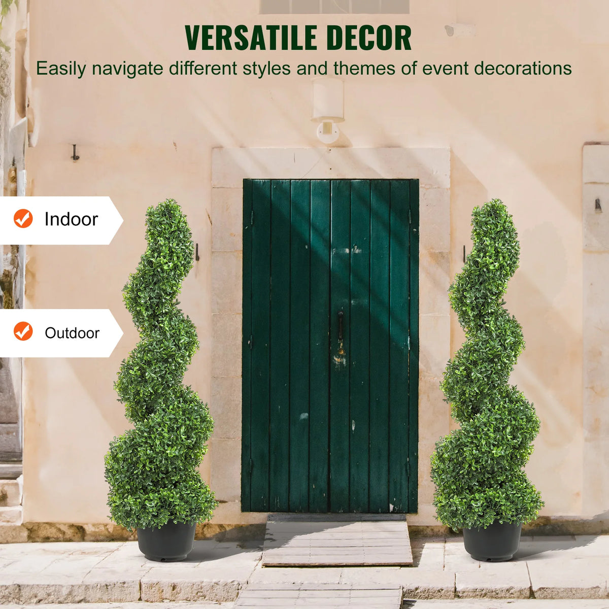 Artificial Boxwood Spiral Tower Topiary Garden Outdoor Decorative Plant