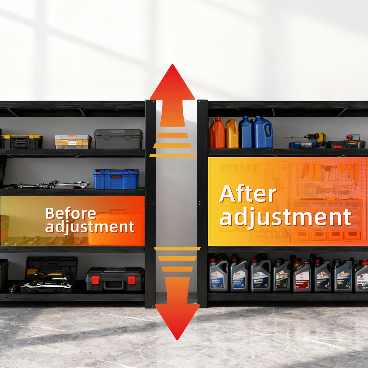 Heavy Duty Metal Storage Rack Adjustable Height Easy DIY Assembly