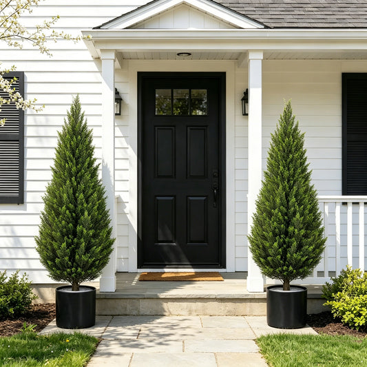 Olitree Artificial Cedar Topiary Tree Faux Evergreen Plant Decor