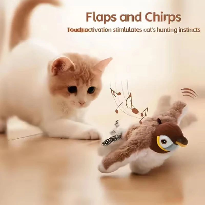 Premium Interactive Simulated Bird Cat Toy Touch Activated