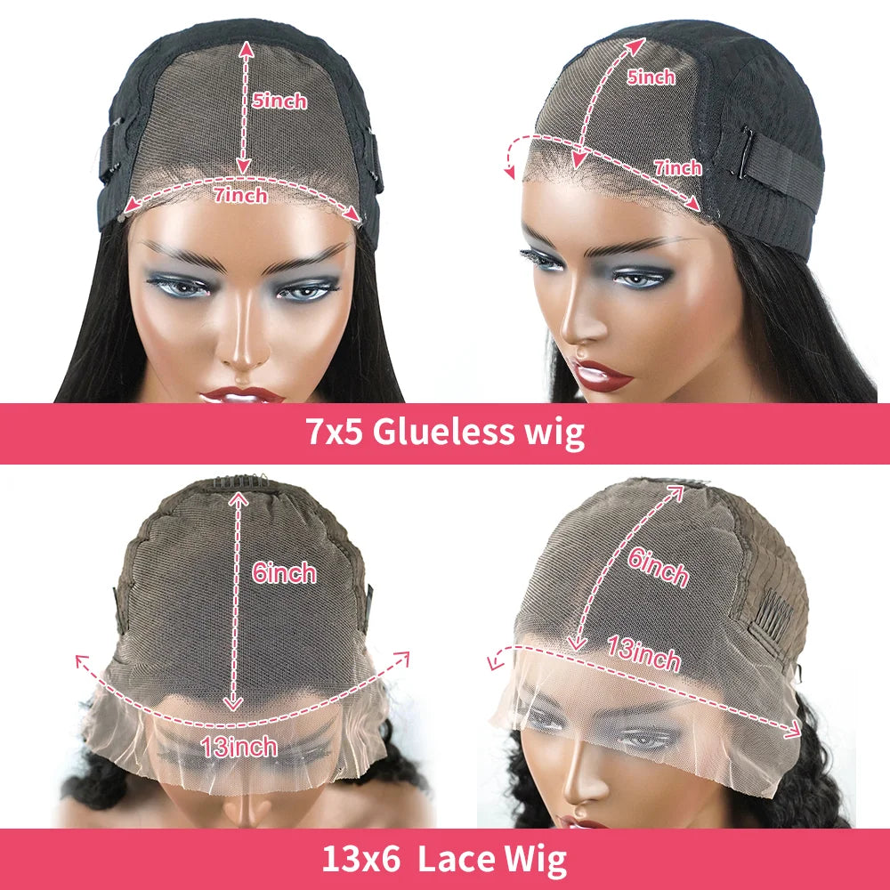 Glueless 7X5 Lace Burmese Curly Wear And Go Human Hair Wigs For Women Deep Wave Curly 13x6 HD Frontal Human Hair Quality On Sale