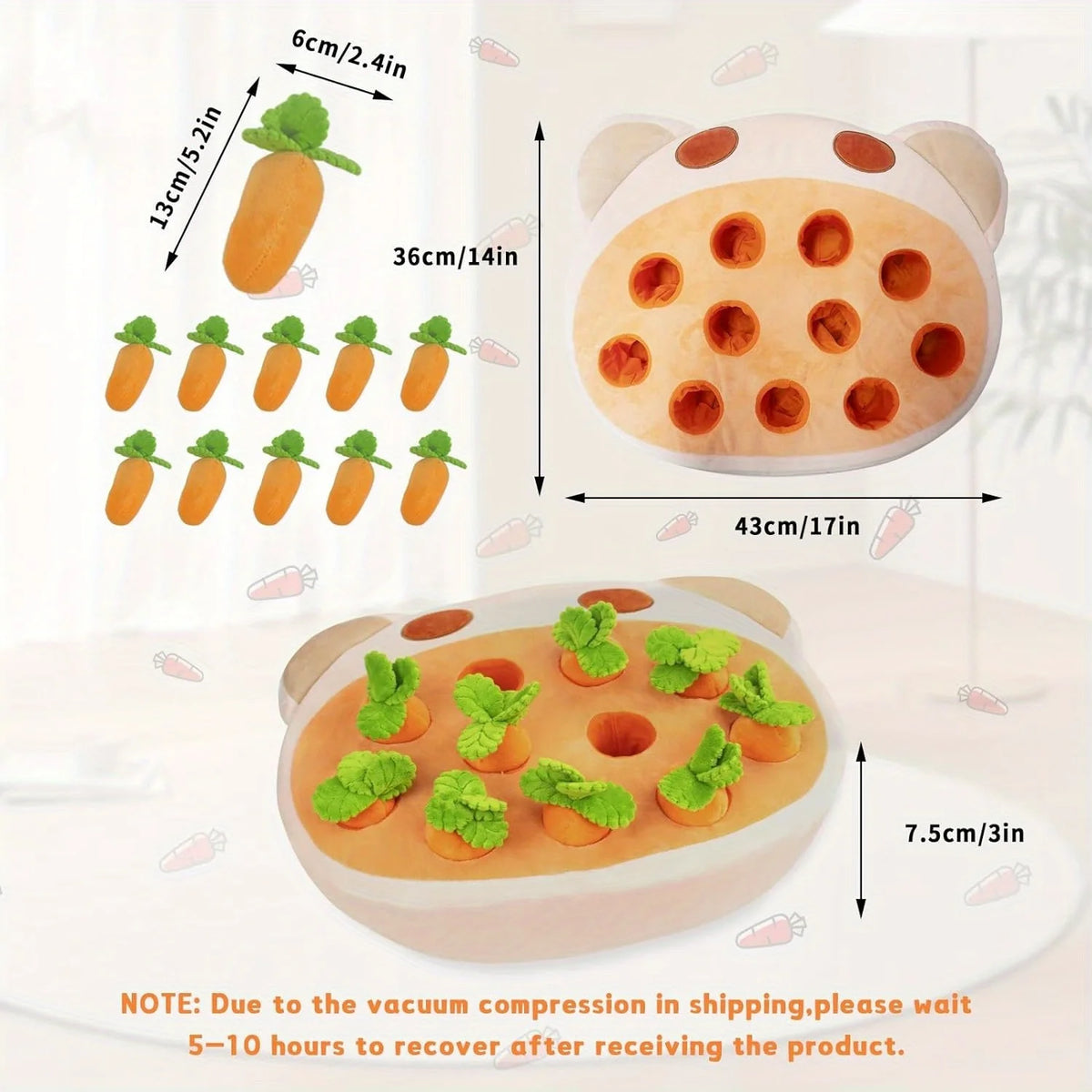 Ultimate Interactive Plush Dog Toy With Squeaky Carrots For Small Dogs